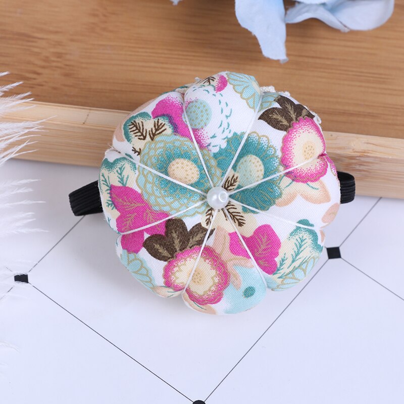 Ball Shaped Pumpkin Shape Sewing Pin cushion Cotton Fabric Button Wrist Strap for Cross Stitch Sewing Safety Pin Cushion Accesso: 7