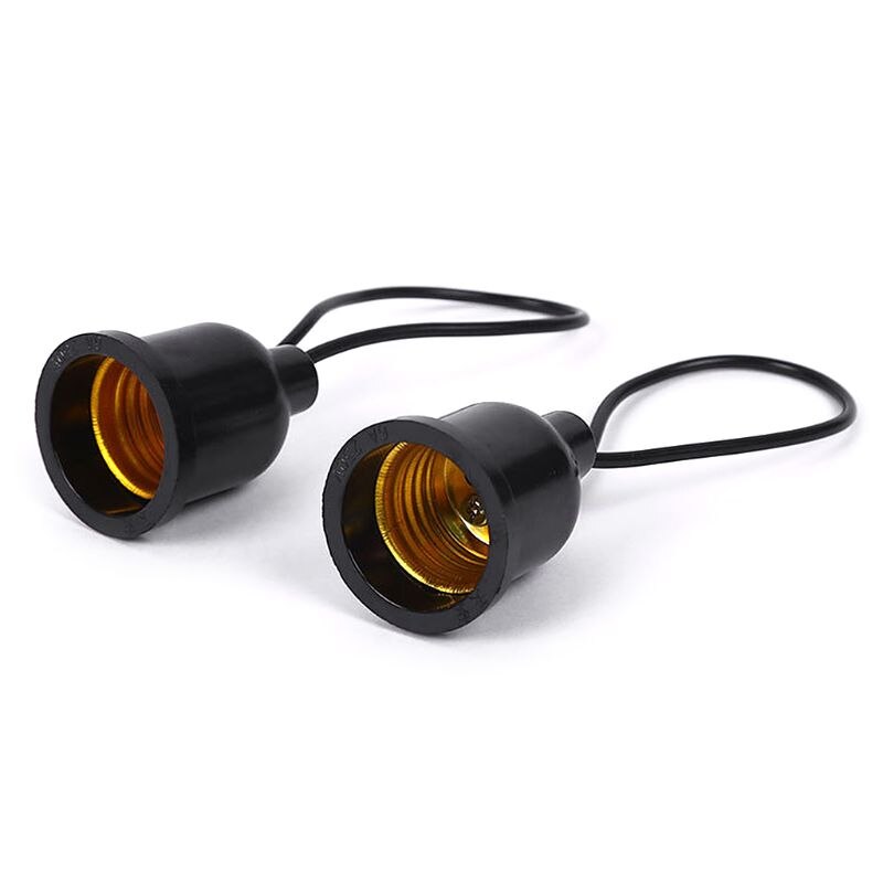 E27 Plastic Base Screw Light Bulb Lamp Hanging Ceramics Socket Holder Flame Retardant Durable Material Safe Non Electric leakage