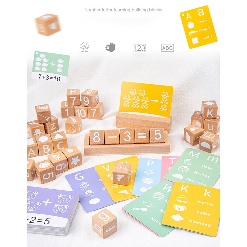 Spelling Game Wooden Matching Letters Math Toy wit... – Vicedeal