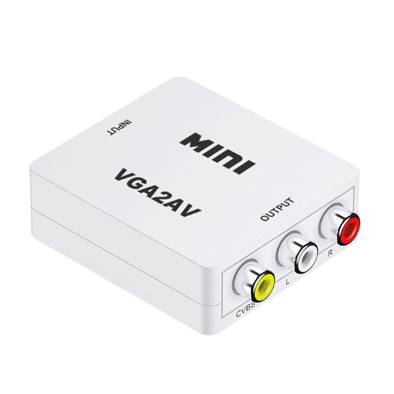Mini VGA to AV Video Converter VGA to RCA PC to TV Vga to Av for AV Interface TV, Display and Other AV Interface Equipment: Default Title
