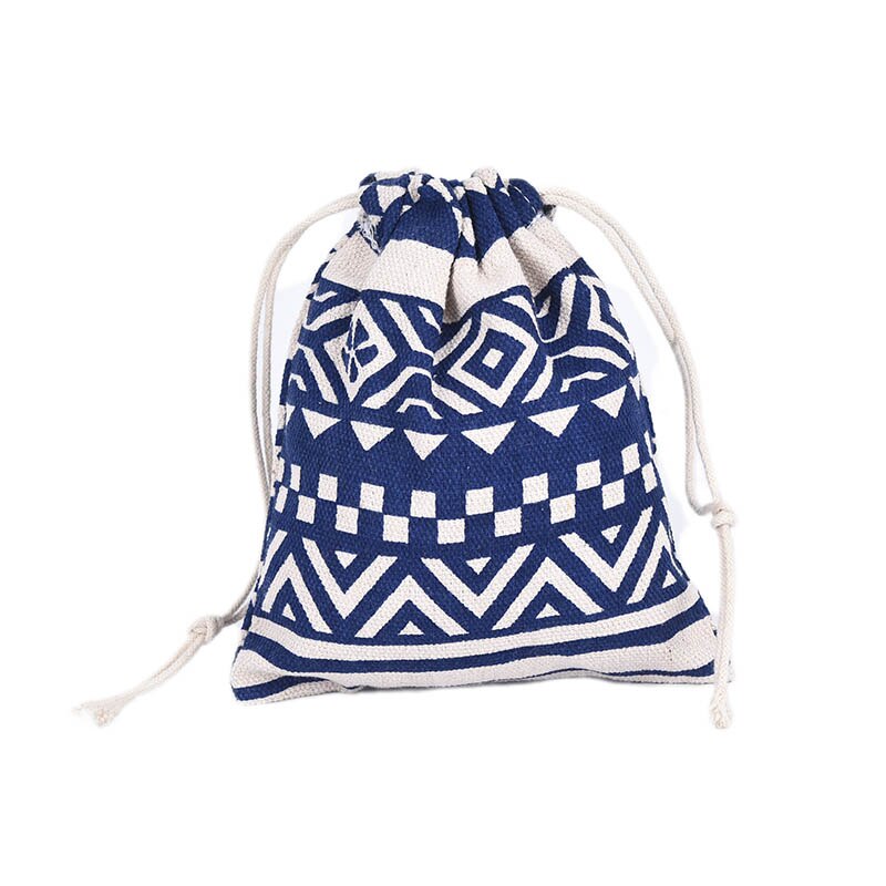 Dames canvas trekkoord rugzak vintage studenten school trekkoord tas meisjes tas reistassen: Klein