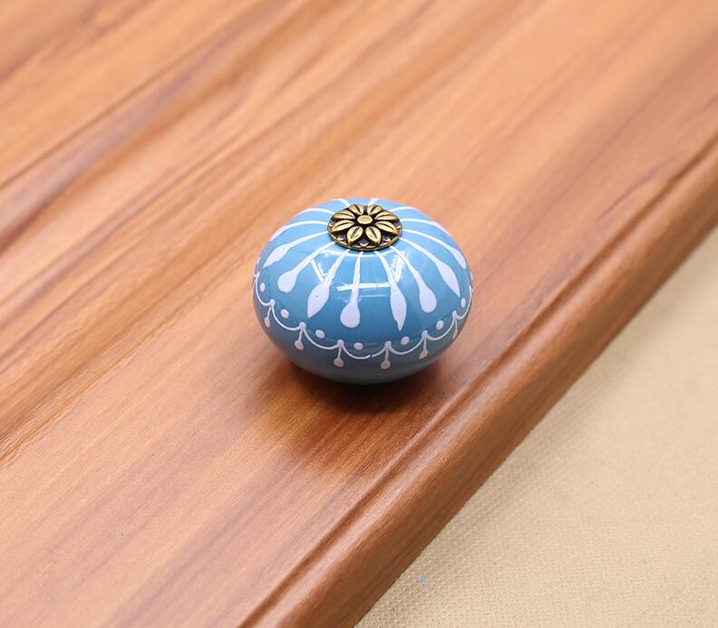40MM kolorowe ceramiczne okrągła szafka gałki uchwyty robić drzwi szuflada robić szafki szafa meble uchwyt gałki: F