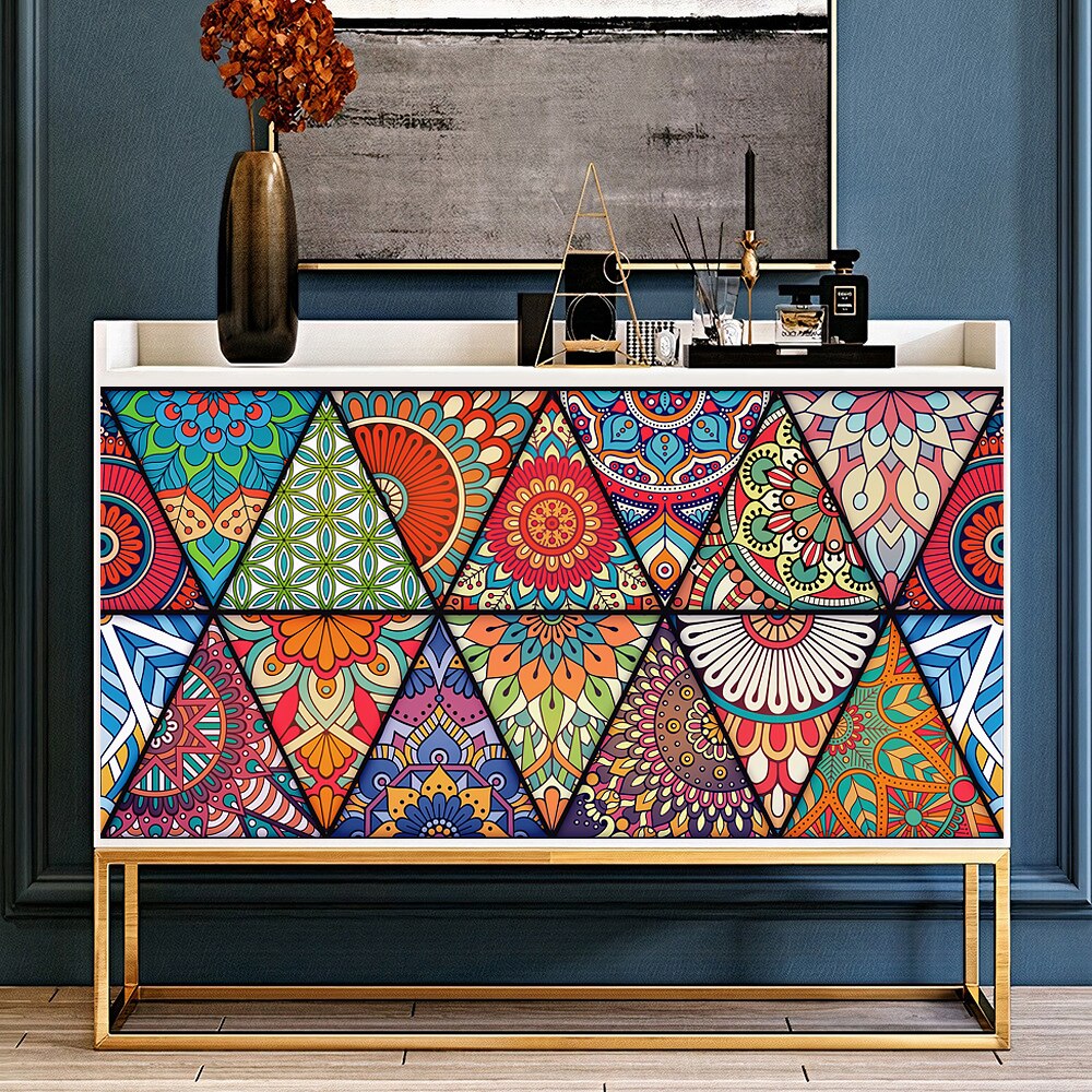 10pcs Moroccan Style Tiles Wall Sticker Matte Film For Tiles /Ground in Kitchen Wardrobe Bathroom Peel &amp; Stick Art Wall Decals