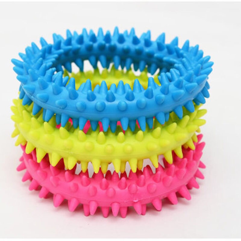 Rubber Dog Toy with Thorn Bone Rubber Ring Molar Teeth Pet Toy Dog bite Resistant Molar Training