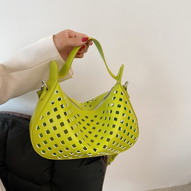 Handtassen Vrouwen Tassen Set Green Vintage Leather Schoudertassen Sac Vrouwelijke Holle Out Crossbody Tas Zomer Toevallige Tote