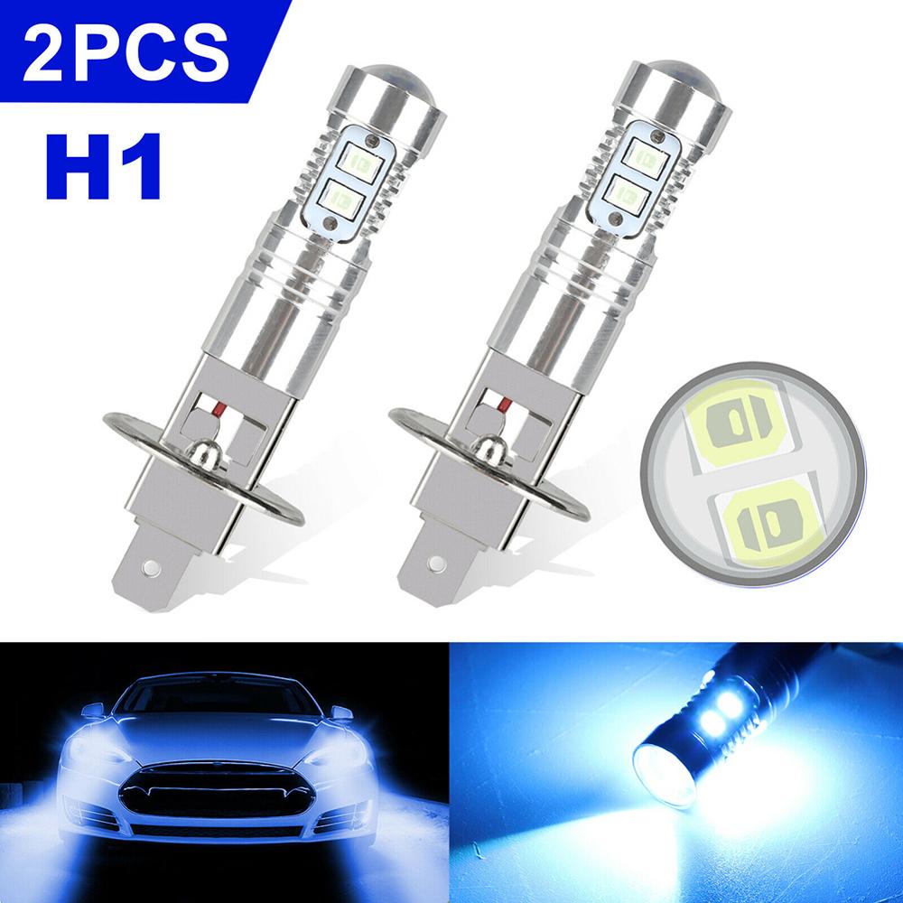 1Pc H1 Led Auto Lamp Fog Driving Gloeilamp Koplamp 1800LM 8000K Ice Blue Driving Lamp Auto Accessoires dc 12-24V Smd 10 Led H1