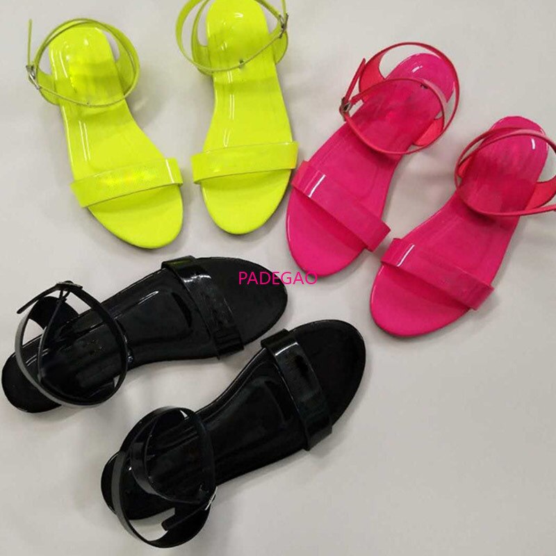 Europa sommar dam sandaler neon tofflor platta skor tofflor whosale dam sandaler