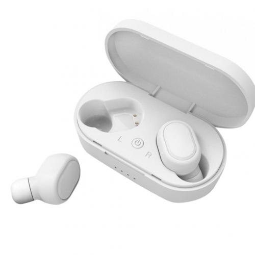 Tws bluetooth 5.0 in- øre trådløs stereo håndfri opkalds øretelefon headset 5.0 tws øretelefon støjreducerende mikrofon headset: Hvid