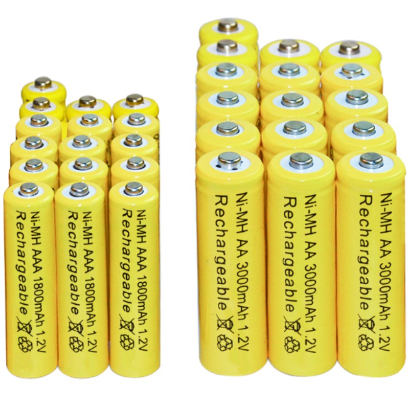 Oplaadbare Batterij Aa 3000 Mah + Aaa 1800 Mah 1.2 V Ni-Mh Oplaadbare Batterij Geel Mobiele Led torch Speelgoed Rc