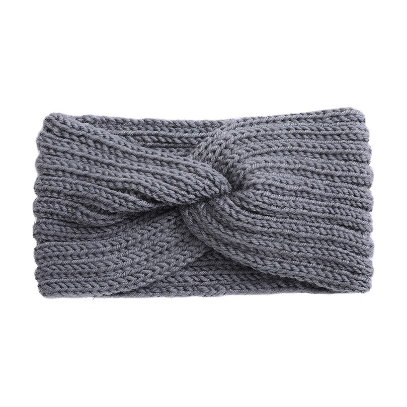 Wol gebreide knoop kruishoofdband voor vrouwen herfst winter boog elastische haarbanden meisjes haaraccessoires hoofddeksels haarbanden nieuw: Sky Blue