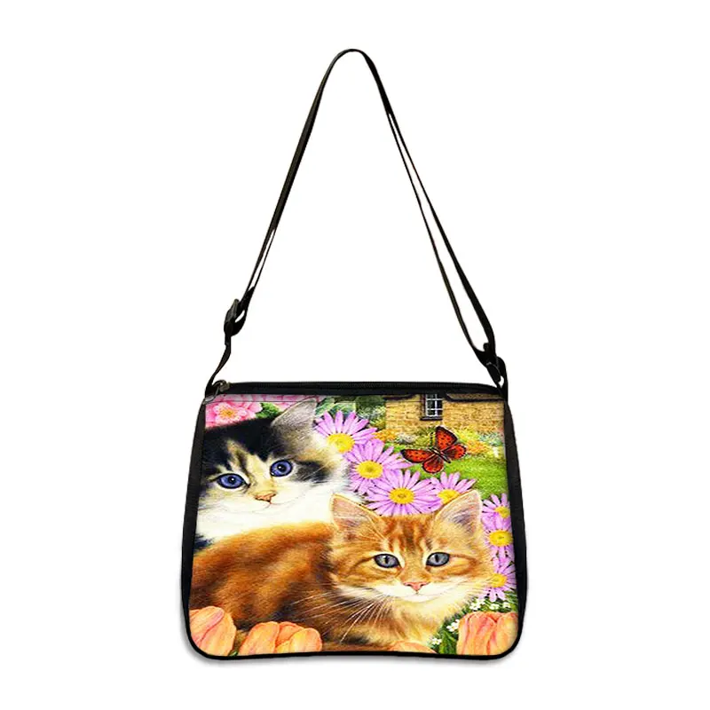 Bolso de mano con dibujo de gato para mujer, bolsa con estampado de Gatito Travieso, longitud ajustable, de almacenamiento, ideal para