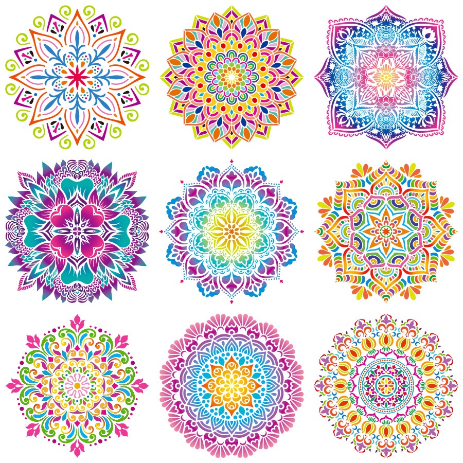 Stor vegg sjablong for maling , 12 tommer stor mandala sjablong for maling