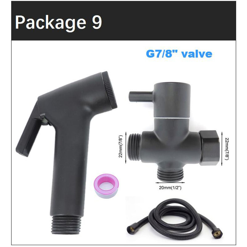 ABS Zwart Toiletsproeier kraan kit bidet Watersproeier klysma Badkamer schoner douchekop slang wc douchette kraan accessoires a1: Marineblauw