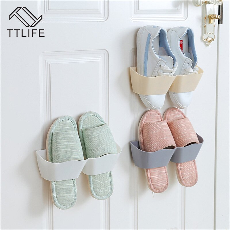 Muur Gemonteerde Sticky Opknoping Schoen Haak Plank Rack Schoenen Houder Opslag Plastic Schoen Plank Stand Schoen rack Organizer