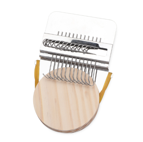 Petit métier à tisser en bois de type Speedweve, outil de tissage, métier à tisser de réparation amusant, métal, bricolage, outils textiles, machine à repriser, réparation de jeans, vêtements: vert clair