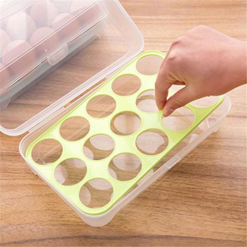 Hkml 15 Eieren Planstic Koelkast Container Organizer Handig Duurzaam Plastic Opslag Enkele Laag