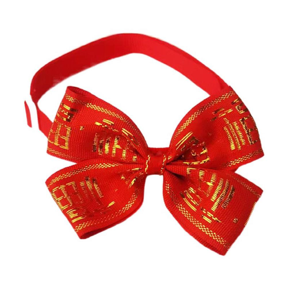 Huisdier Gelukkig Nieuwjaar Strikje Comfortabele Double-Layer Strik Maat Verstelbare Katten Honden Kraag Verjaardagsfeestjes Props Foto: 7