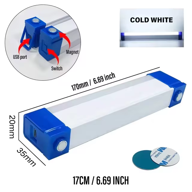 LED-balklicht Oplaadbare buis Campinglamp Magnetische ophanging Draagbare gloeilamp voor noodgevallen Nachtmarkt Buitenverlichting