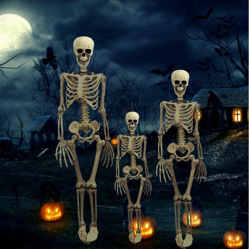 36 tommer halloween rekvisit skelet fuld størrelse skelet kranium hånd naturtro menneskelig krop poserbar anatomi model fest festival indretning