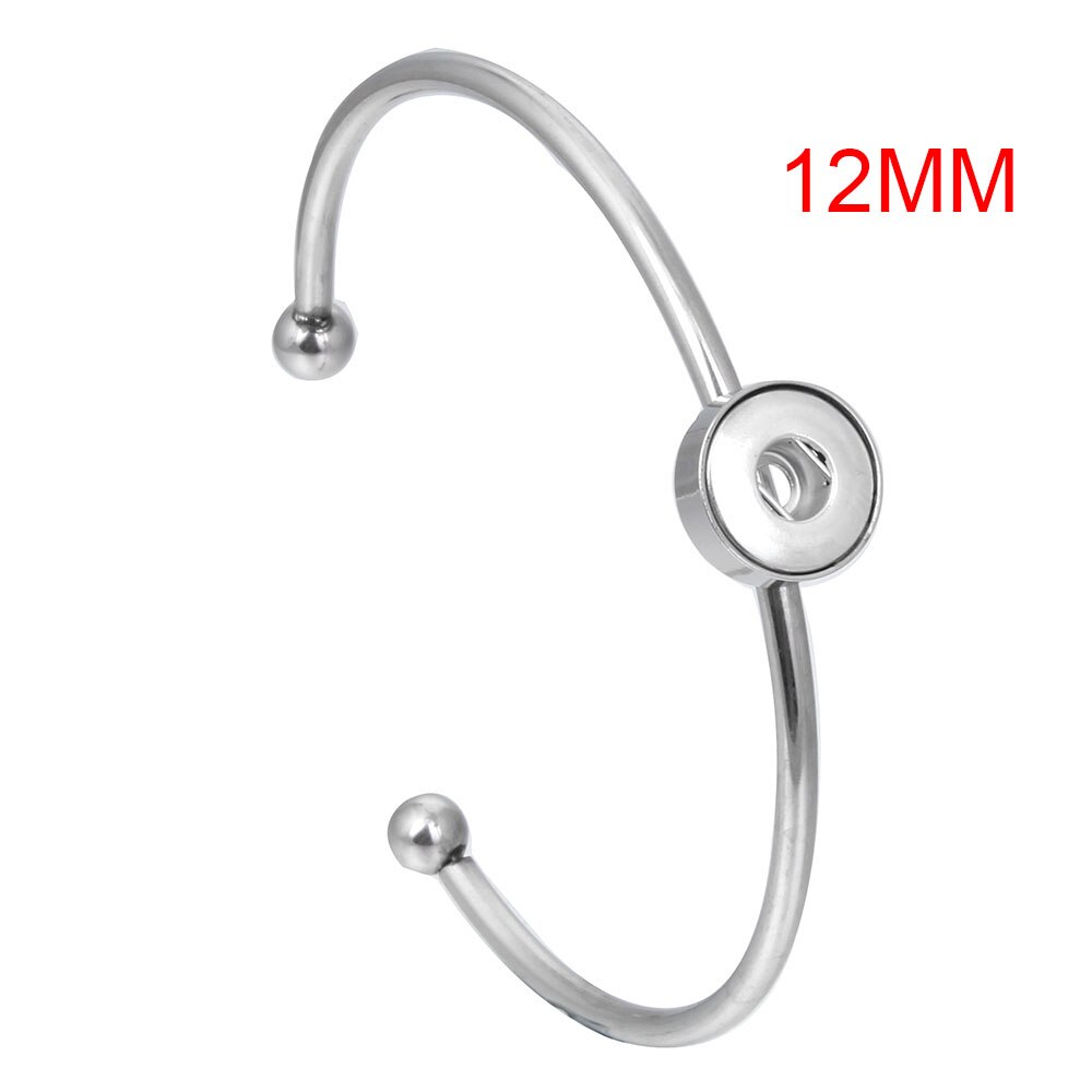 Stainless Steel Bracelet Snap Button Bracelet Bangle for Women Fit 12mm or 18mm Snap Buttons Interchangeable Charm Jewelry: pink