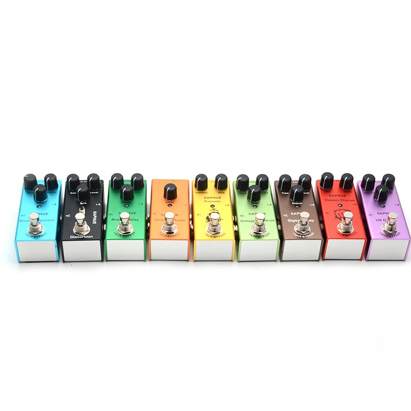SAPHUE Electric Guitar Pedal Vintage Overdrive/Distortion Crunch/Distortion/US Dream/Classic Chorus/Vintage Phase/Digital Delay