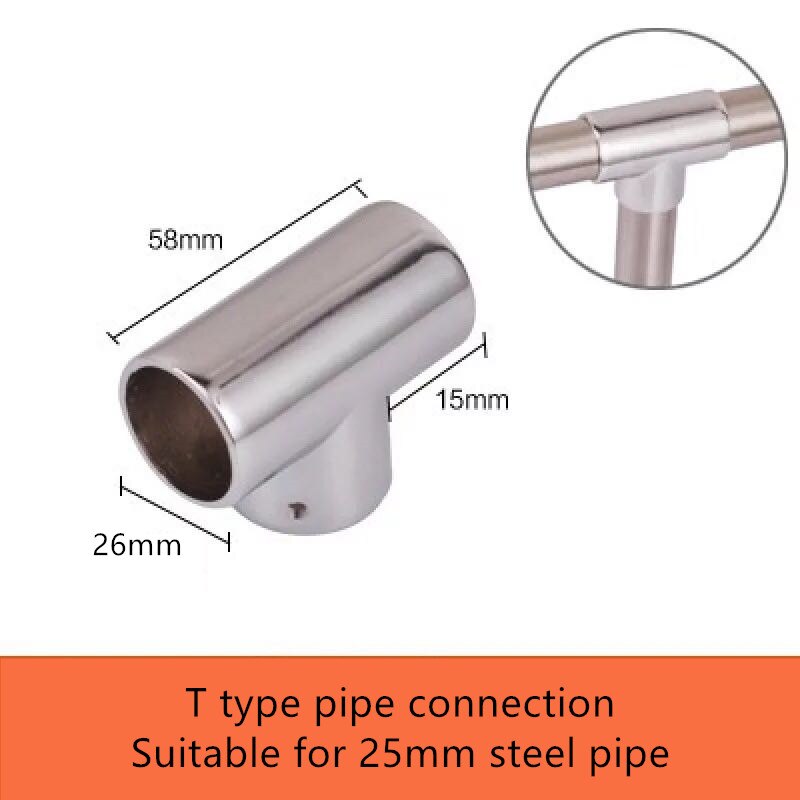Aluminiumslegering til 25mm rørforbindelser i rustfrit stål faste dele landing udluftningsstativ rørfittings stang rundt rør: 6