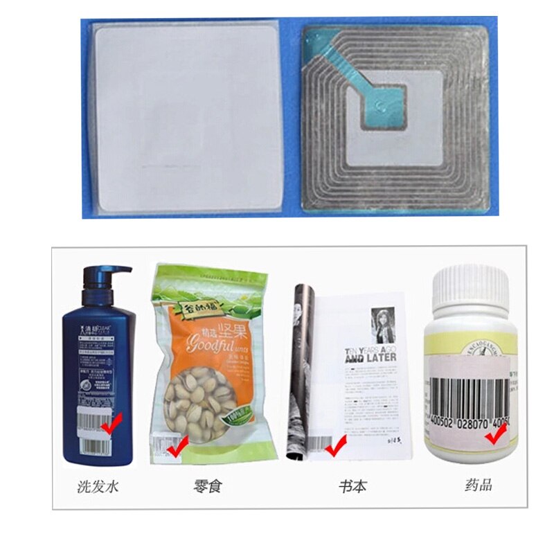 Security Label 1000 Piece 4X4cm RF8.2Mhz EAS Anti Shoplifting System Checkpoint Tagging System Compatible