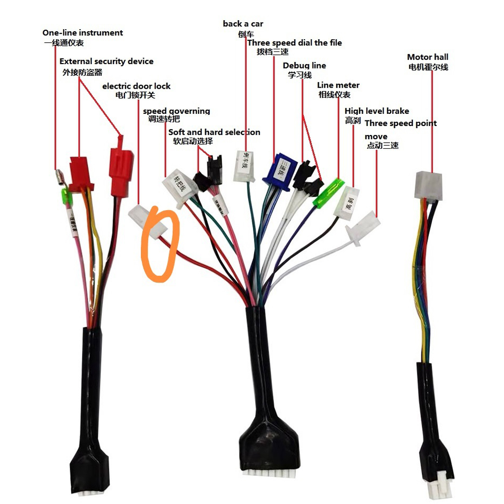 Controlador de veículo elétrico 48v/60v/72v/96v 500w/1000w/1200w/1500w controlador inteligente de motor sem escova de onda senoidal de três modos