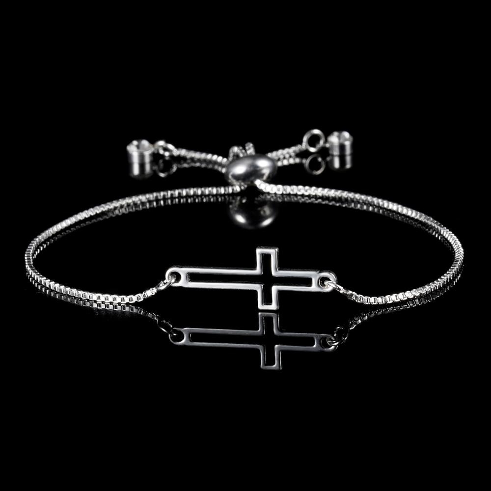 Zilver Kleur Sieraden Cross Chain Armbanden Voor Vrouwen Mode Bruiloft Banket Charm Armbanden &amp; Bangles Valentijnsdag