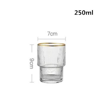 Phnom penh vertikal randigt glas juice kopp hem kök dricka vattenkokare kall drickskopp: S