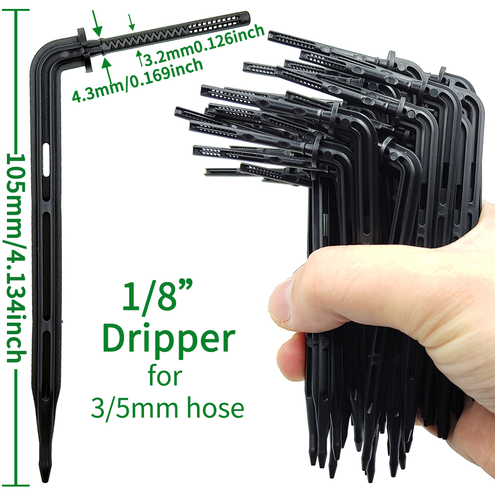 Drivhus drypvandingssæt automatisk vandingssystem have 4-- vejs 4/7mm to 3/5mm- slange drypper til potteplante grøntsager bonsai