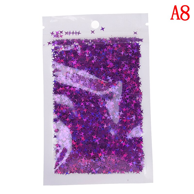 10 gr/paket Vier Stern Glitter Diy Kristall Schleim Liefert Ultra-dünne Scheiben Nägel Kunst Tipps Box Zubehör Dekoration Spielzeug für Kinder: 8