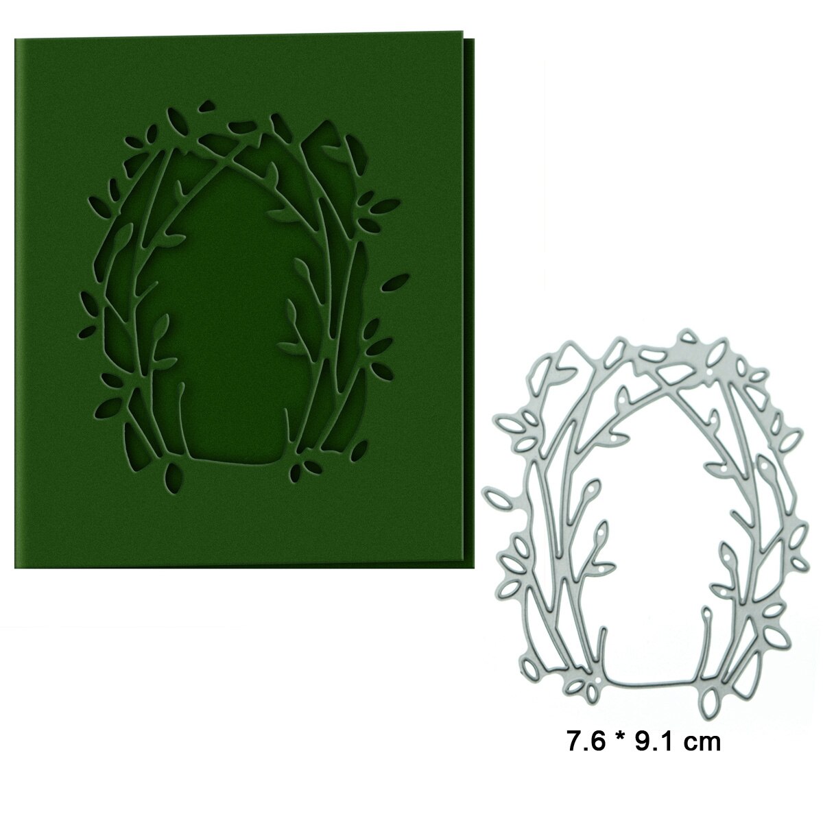 Lagdelt ramme skovtræ mønster metal skærematricer sæt til gør-det-selv 3d postkortcover clipart lykønskningskort dekorationsskærer: S