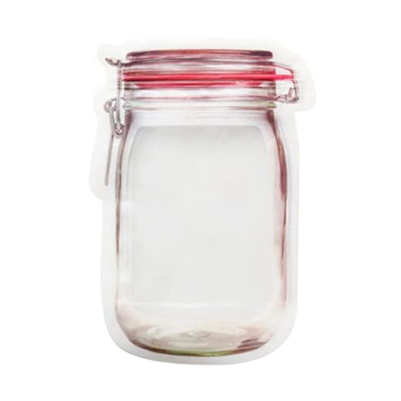 Mason jar lynlås poser snack sandwich lynlås lukning poser genanvendelige lufttætte forsegling opbevaringsposer lækagesikre madspareposer