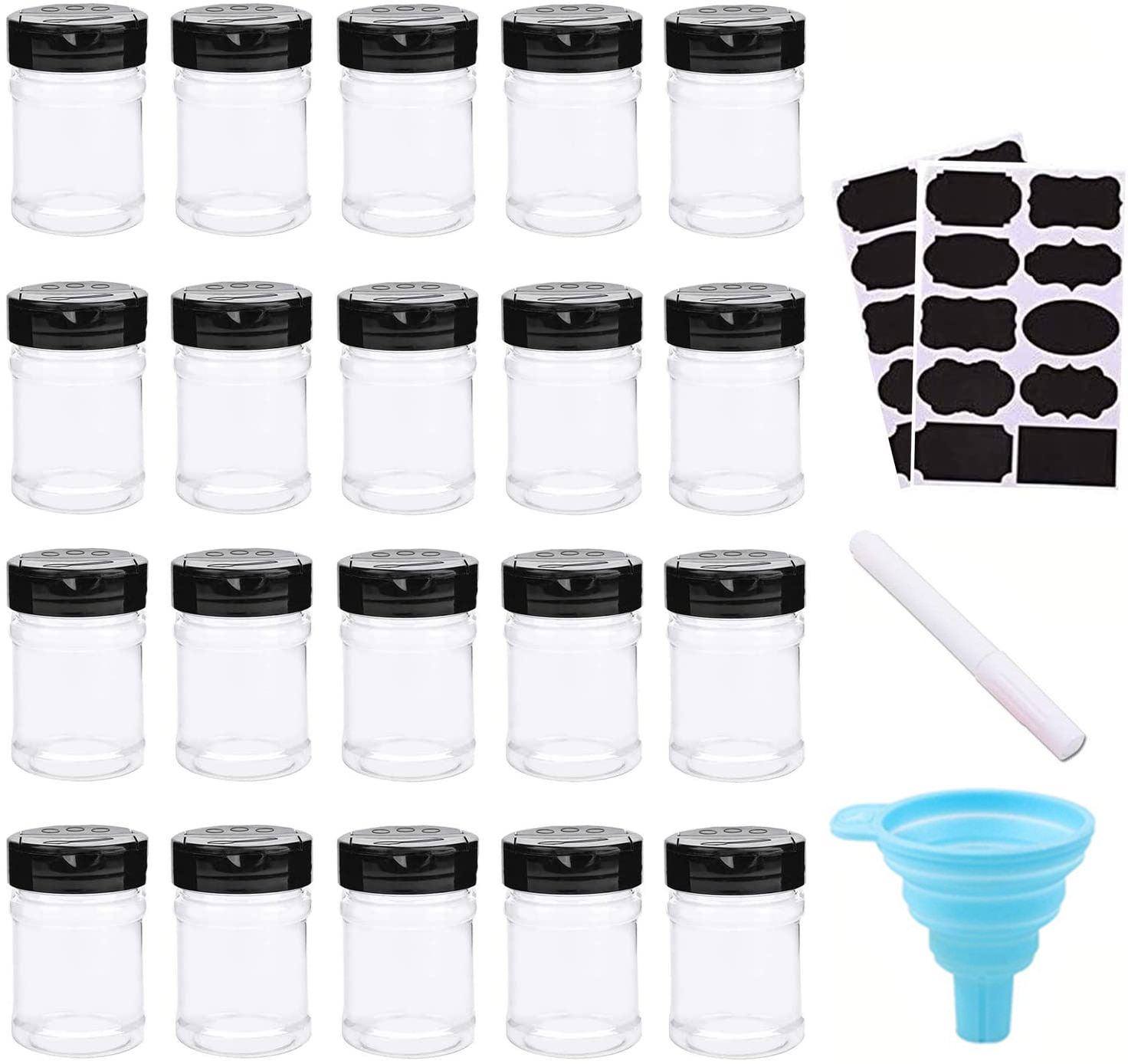 110Ml Zout En Peper Shakers 20/30Pc Spice Container Plastic Geen Bpa Bevatten Bus Set Keuken kruidkruik