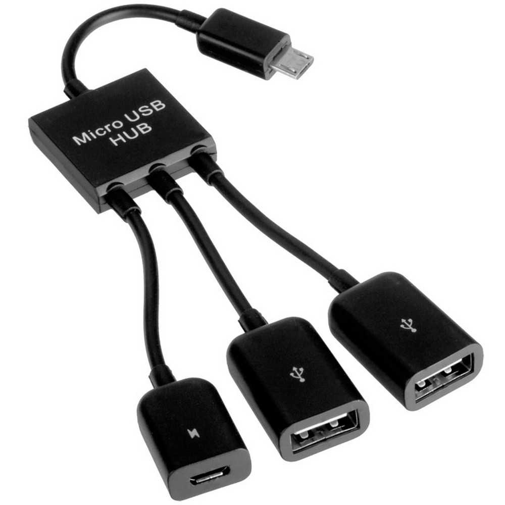 2 usb  to 1 micro b otg kabel adapter sort til samsung galaxy  s7/s6/j7/j5 xiaomi redmi 7/7a/ note 6 pro /s2/5 plus