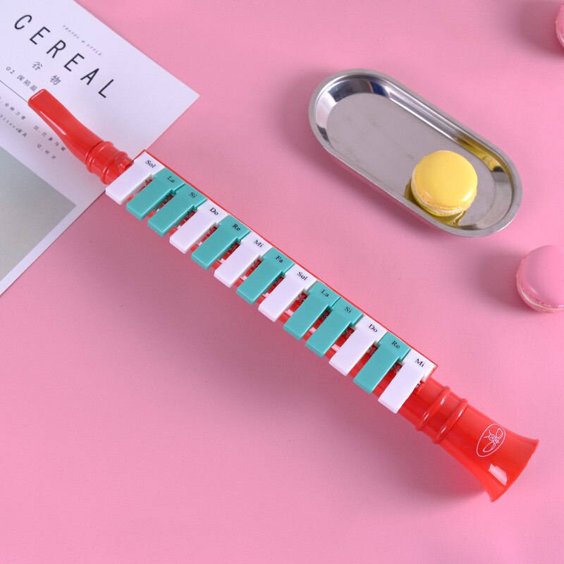 Material didáctico de música de 13 teclas para estudiantes y niños, instrumento de viento para iluminación, caja de color: Rojo