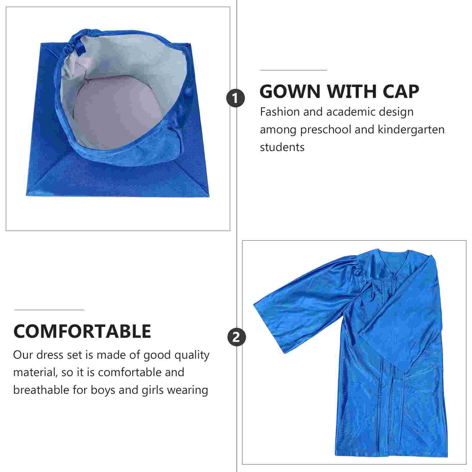 1 Set Child Graduation Gown Set Graduation Celebration Kids Dress Gown