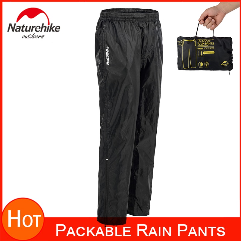 Naturehike Outdoor Rain Gear Waterproof Rain Pant w/ Elastic Waist Portable Packable Pants Ultralight And Foldable For Men/women