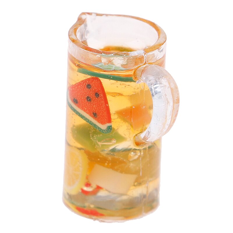 1/12 Dollhouse Miniature Accessories Mini Resin Fruit Tea Cup Simulation Miniature Drinks Model Toy Doll Home Decoration 1Pc