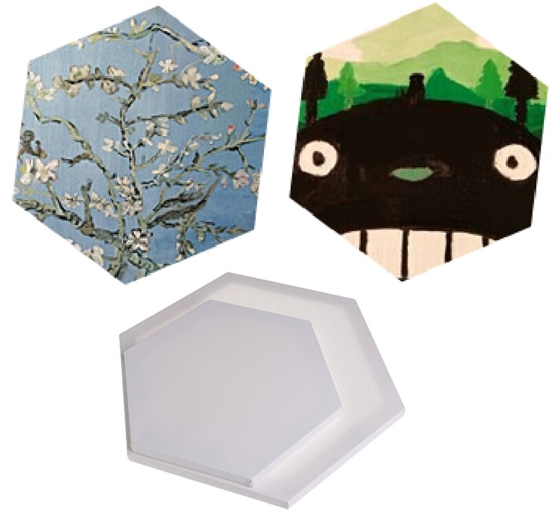 Hexagon Wood Framed Artist Blank Art Canvas Boards For Acrylic Oil Painting