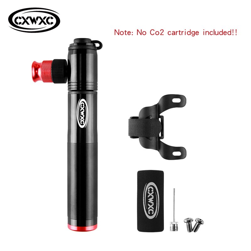 Mini portabel cykel pump ventil adapter kul luft uppblåsare cykel cykel pump  co2 uppblåsnings handpump för cykel combo cykel pumpar: Svart