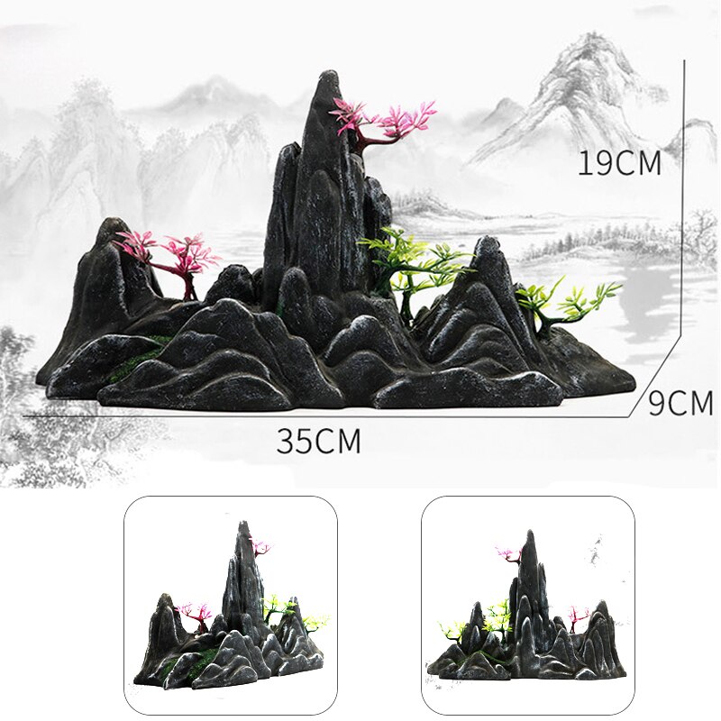 Aquarium Rockery Stone Aquatic Ornaments Fish Tank Landscaping Simulation Landscape Resin Rockery Stone Pet Accessoriess: AX-015