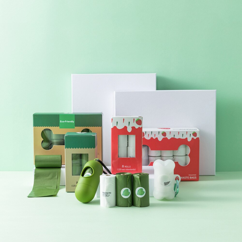 Degradable Pet Poop Bag Portable Garbage Bag Biodegradable Dog Waste Bags Dog walking Supplies Pick-up Dispenser Rounded For Cat