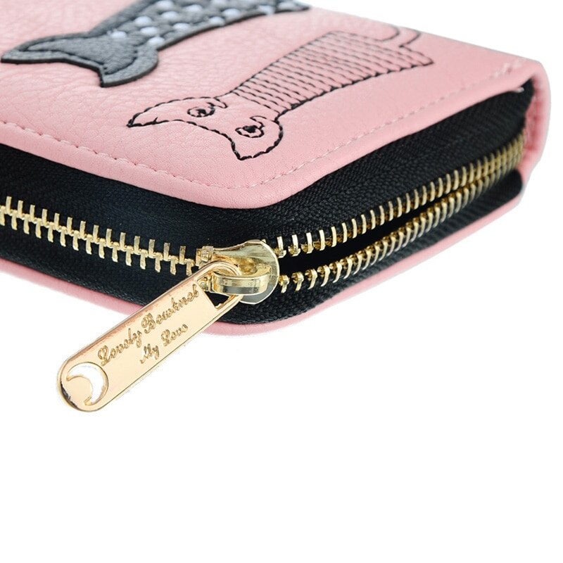 Delle donne Del Raccoglitore Sveglio Del Gatto Portafoglio Bifold Lunga Della Borsa con Chiusura Lampo Della Borsa Della Moneta Della Borsa Lunga