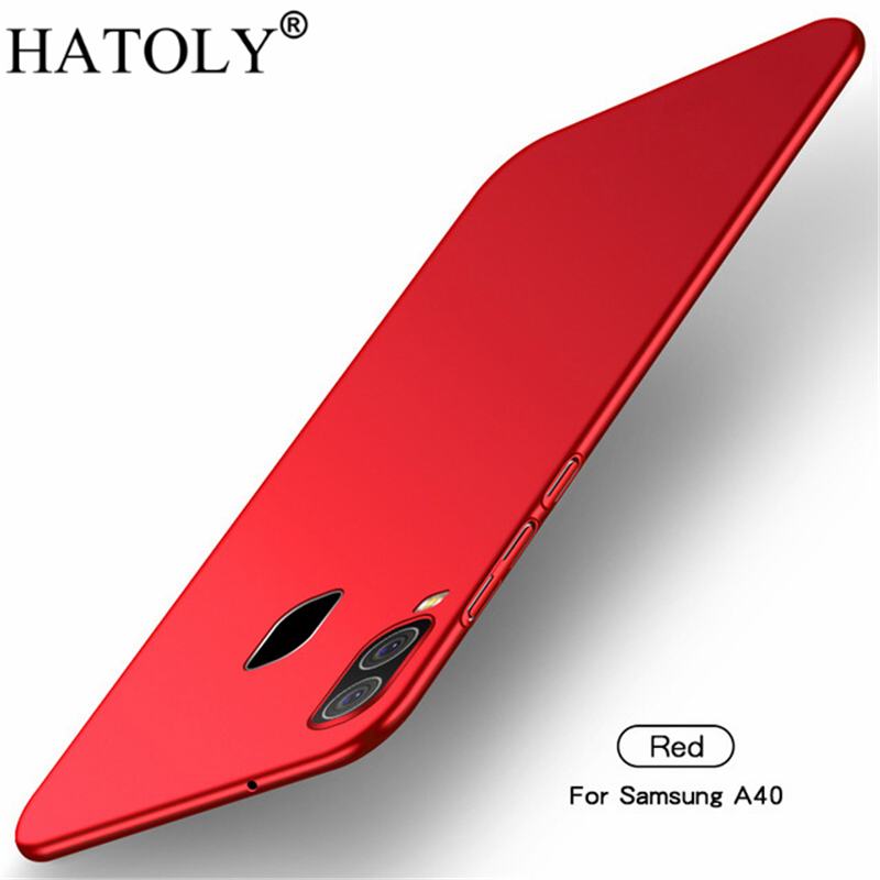 For Smooth Cover Samsung Galaxy A40 Case Ultra-thin Hard PC Protective Back Case For Samsung Galaxy A40 A405F 5.9": Red