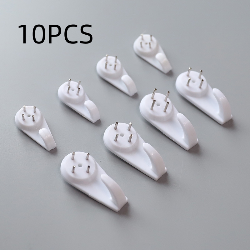 10 pçs decoração de parede instalação ganchos sem costura prego cozinha sala estar quarto casa diariamente pendurado parede gancho invisível branco