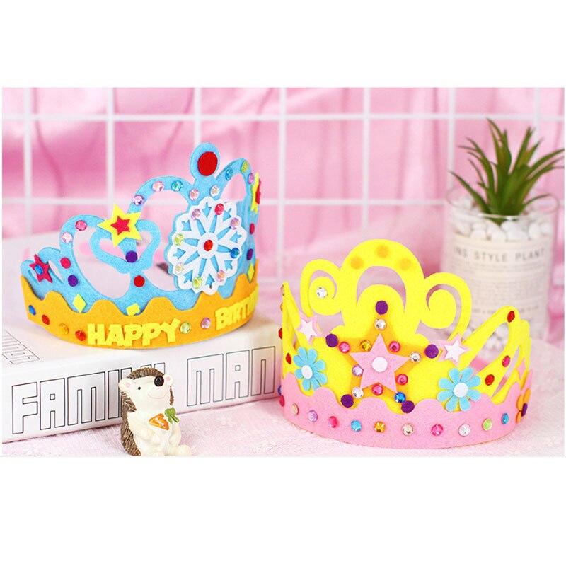 DIY Handwerk Spielzeug Crown Kreative Papier Pailletten Blumen Sterne Muster Spielzeug für Kinder Kinder Kindergarten Kunst Party Dekorationen
