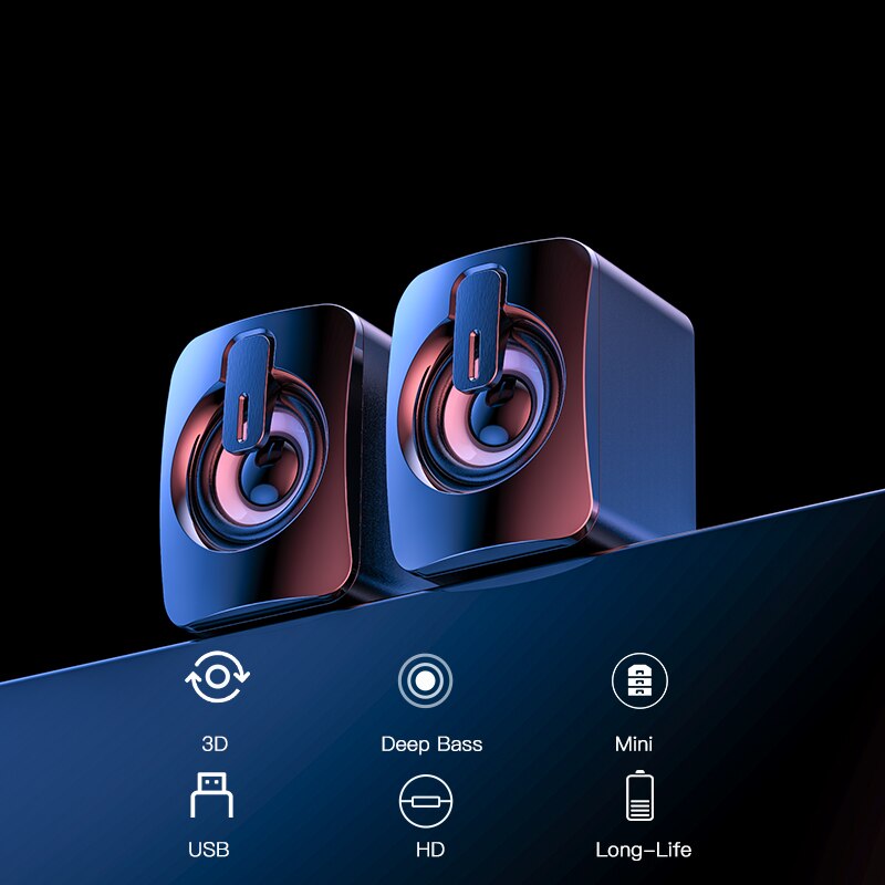 Computer Schreibtisch Lautsprecher verdrahtet USB Mini Subwoofer Audio- Lautsprecher Stereo umgeben Tiefem Bass Heimkino Multimedia Lautsprecher