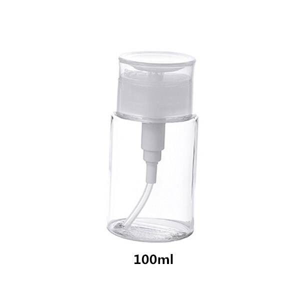 PURDORED 1 Pc 100/150/200 Ml Empty Press BottleTravel Push Bottle Dispenser Clear Makeup Remover Bottles Water Liquid Bottle: 100 ml